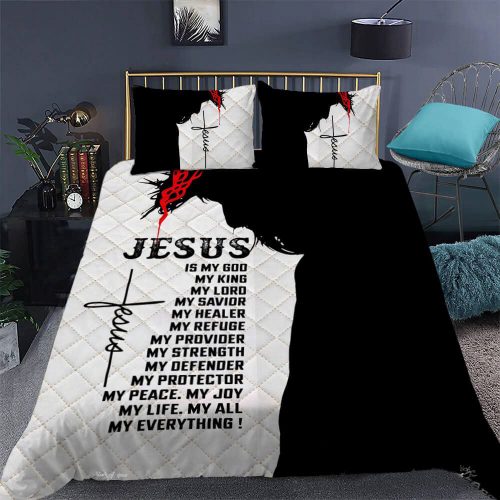 Christian Jesus Quilt Bedding Set Gift