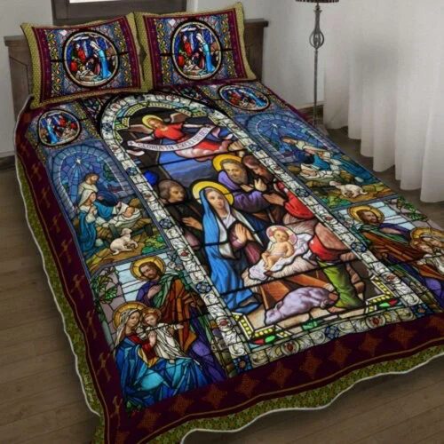 Jesus Christ Family Quilt Bedding Set