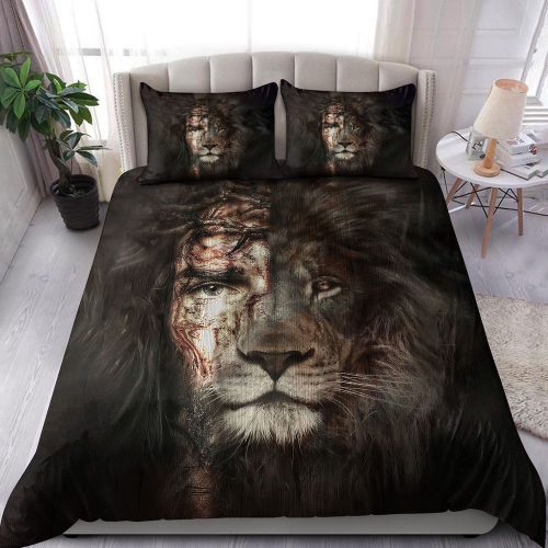 Christ Jesus inside Lion art Bedding Set Tmarc Tee