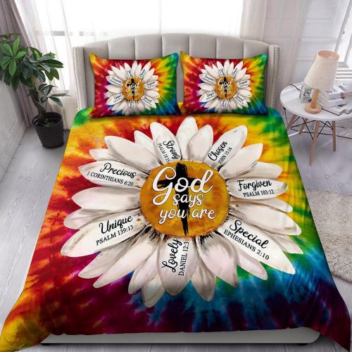 Jesus-Daisy God Say You Are Bedding Set