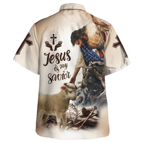 Jesus Is My Savion, Jesus With Goat Hawaiian Shirt