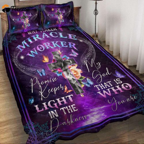 Jesus – Way Maker Miracle Worker Promise Keeper Quilt Bedding Set Gift