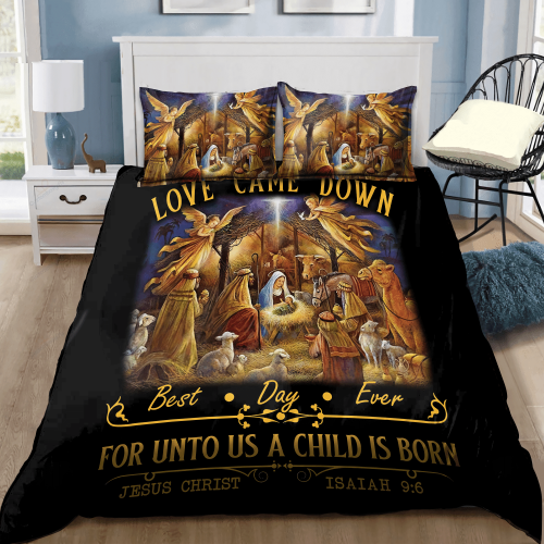 Unto A Child Is Born Jesus Best Gift Ever Jesus All Over Printed Bedding Set