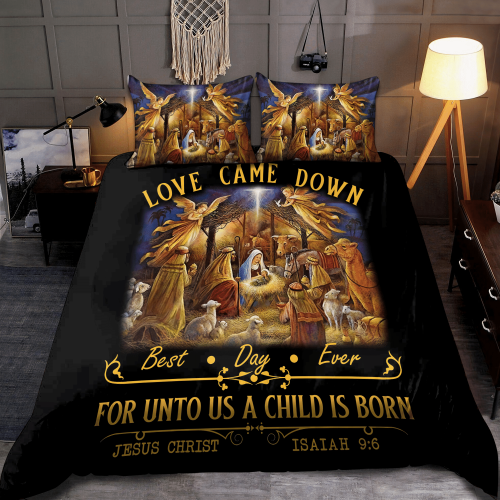 Unto A Child Is Born Jesus Best Gift Ever Jesus All Over Printed Bedding Set