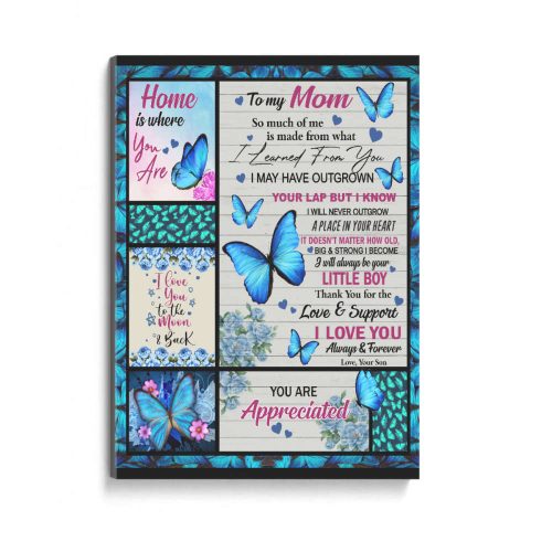 Home Is Where You Are Poster Canvas, Meaningful Mother’s Day Gift, Mother’s Day Gift From Son To Mom, Home Decor