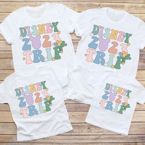 2023 Disney Trip T-Shirt: Matching Adults & Kids Disneyland Vacation Tees – Minnie Mickey & Friends