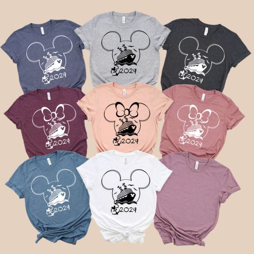 2024 Disney Cruise Shirts: Adults & Kids Tshirts Minnie & Mickey Matching Family