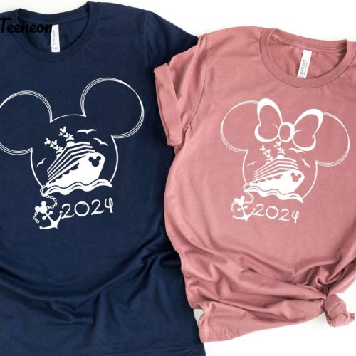 2024 Disney Cruise Shirts: Adults & Kids Tshirts Minnie & Mickey Matching Family