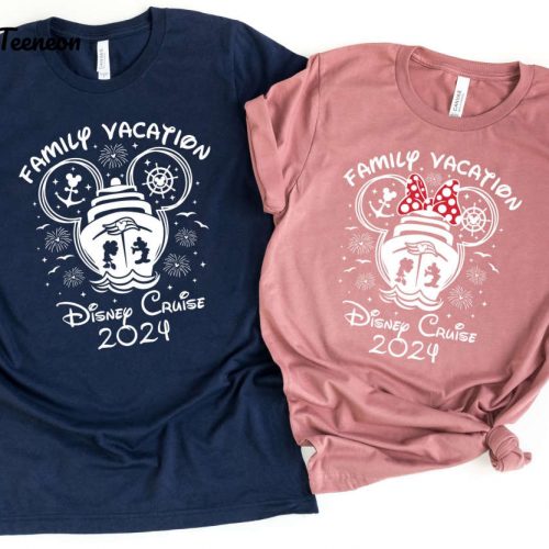 2024 Disney Cruise Shirts: Adults & Kids Tshirts Minnie & Mickey Matching Family