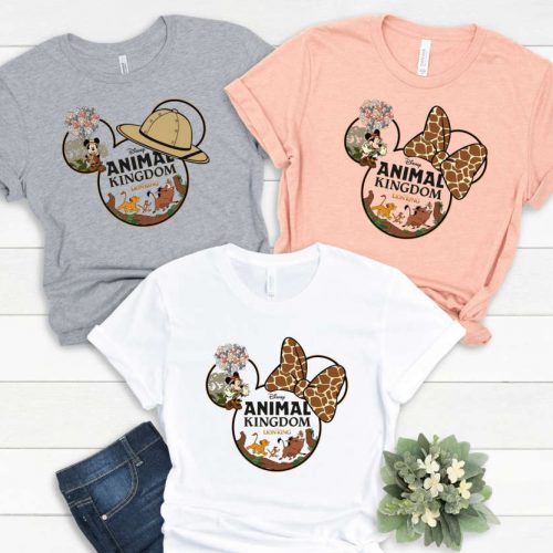 2024 Disney Trip Shirts: Animal Kingdom Kids & Adults Minnie & Mickey Matching Family Tees