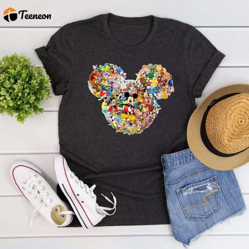 All Disney Characters Inside Mickey Head T-Shirt, Mickey Mouse Shirt, Vacation Shirt, Disney Trip Gift Tee