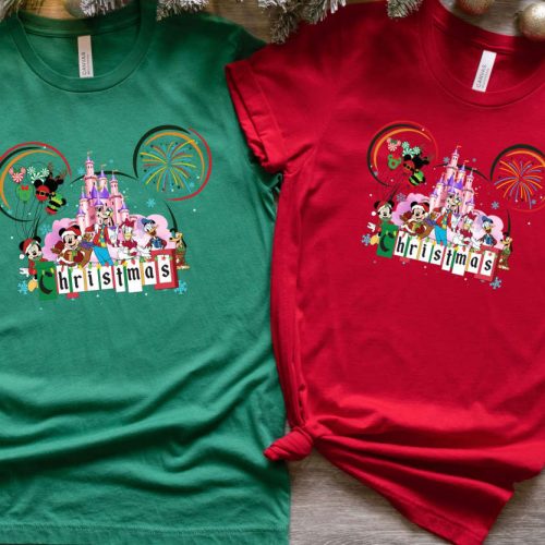 Disney Christmas T-Shirt: Mickey Ears Matching Family Trip Shirts New Year Gift