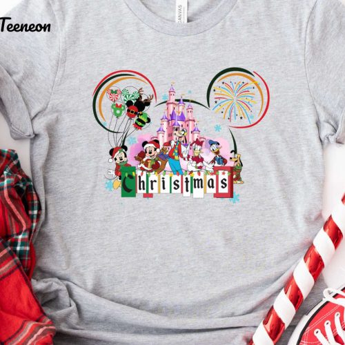 Disney Christmas T-Shirt: Mickey Ears Matching Family Trip Shirts New Year Gift