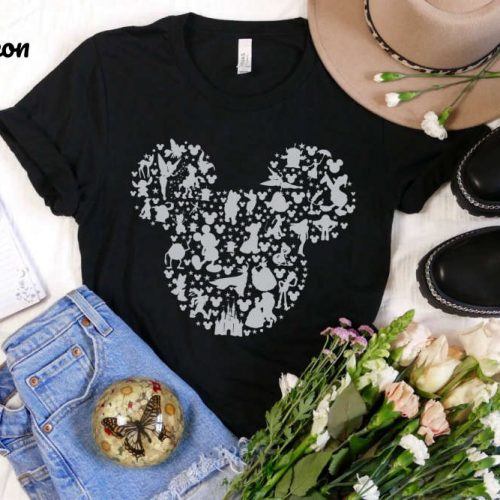 Disney Shirt, Disney Shirt for Women, Disney Ear Shirt, Women’s  Disney T-Shirt, Disney Mickey Silhouette Shirt, Mickey Mouse Shirt