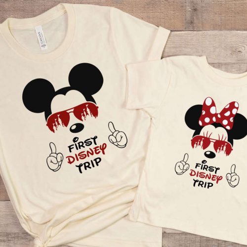 Disney Trip Shirt: Adults & Kids Matching Family Tees – Minnie & Mickey – Disney World & Disneyland