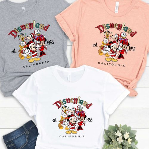 Disneyland Christmas Trip TShirt: Matching Family Disney Tees California Holiday Gift – Mickey & Friends