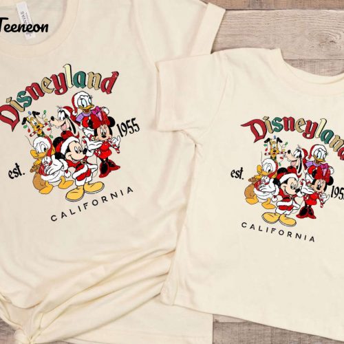 Disneyland Christmas Trip TShirt: Matching Family Disney Tees California Holiday Gift – Mickey & Friends