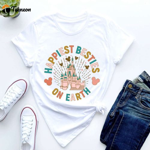 Happiest Besties On Earth Shirt, Disney Vacation T-Shirt, Besties Disney Shirt, Mouse Shirt Trip, Disneyland Castle Tee, Mickey Baloon Shirt