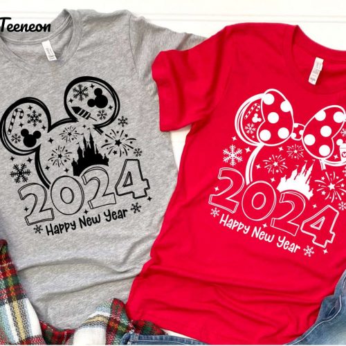 Hello 2024 Matching Mickey & Minnie TShirts – Perfect Disney Family Trip Gift