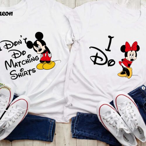 I Do I Dont Do Couples Matching T-Shirts Funny Couples His And Hers Matching Tops Theme Park T-Shirts Men’s Ladies Mickey Humour Funny