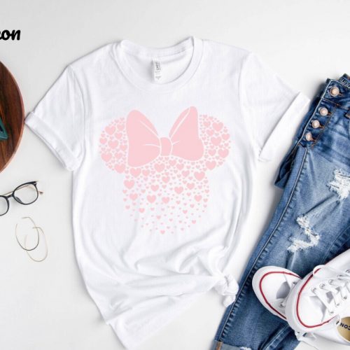 Mickey Minnie Heart Shirt, Valentines Day shirt, Minnie Hearts, Minnie Mouse Shirt, Disney Shirt, Minnie Ears, Gift For, Minnie Valentine