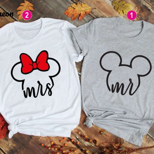 Mr Mrs Ears T-Shirt, Disney Matching Tshirts, Funny Couples Shirts, Honeymoon shirts, Husband Wife, Mickey, Minnie Tee, Disney Wedding Shirt