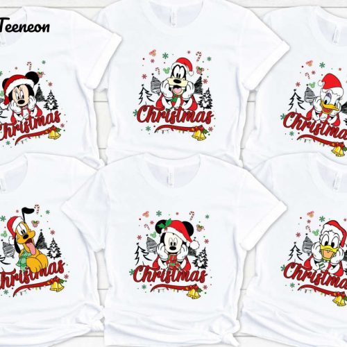 Retro Mickey & Friends Christmas TShirts – Perfect for Family Disney Trips & Gifts