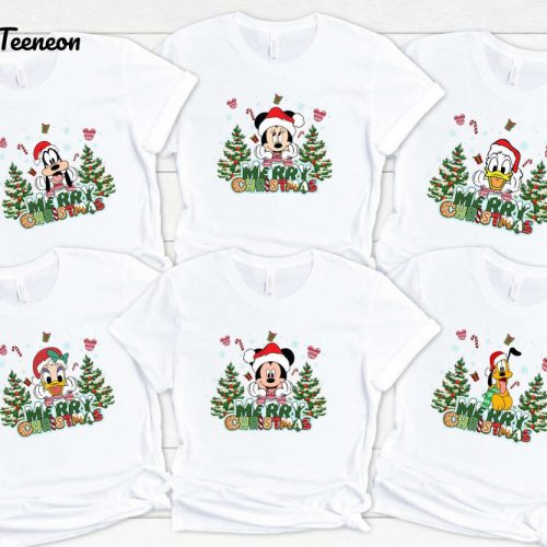 Retro Mickey & Friends Matching Christmas TShirts – Perfect Disney Trip & Christmas Gift!