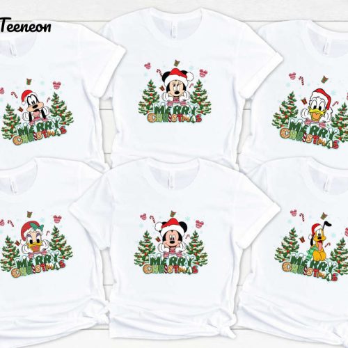 Retro Mickey & Friends Matching Christmas TShirts – Perfect Disney Trip Shirts & Gift!