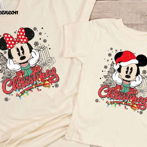 Retro Mickey & Minnie Matching Christmas TShirts: Perfect Disney Family Trip Gift – Disney World & Disneyland Tees