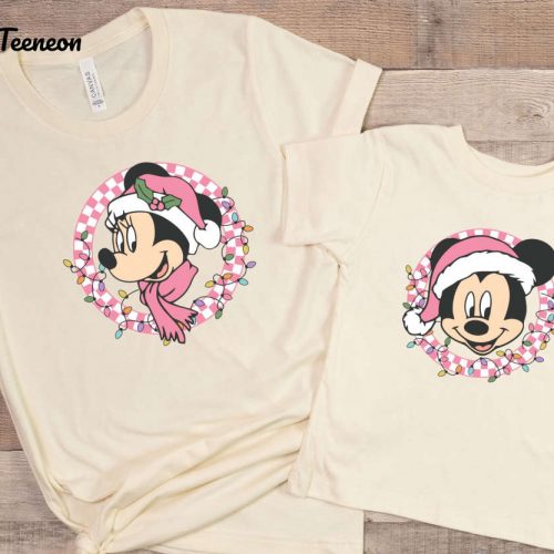 Retro Mickey & Minnie Matching Christmas TShirts – Perfect Disney Gift for Couples Disney Trip Outfits