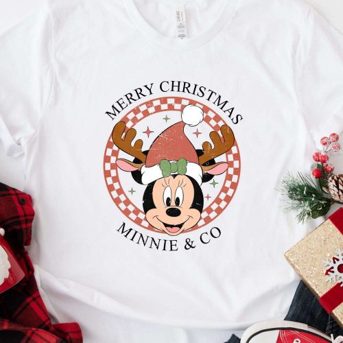 Retro Mickey & Minnie Matching Christmas TShirts – Perfect Disney Trip Shirts & Couple s Gift