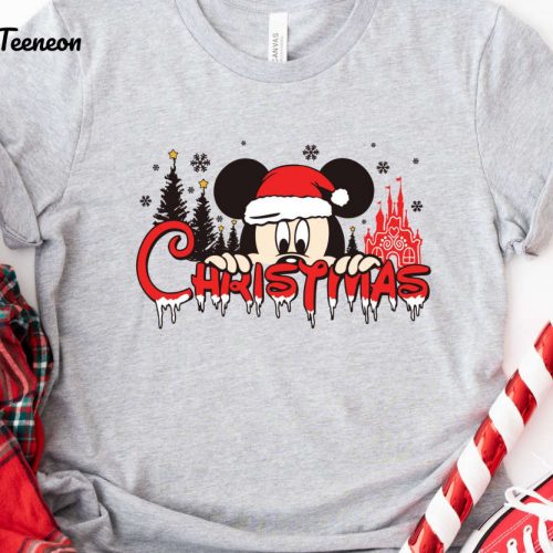 Retro Mickey Mouse Christmas TShirt – Family Disney Trip Shirts and Holiday Gift