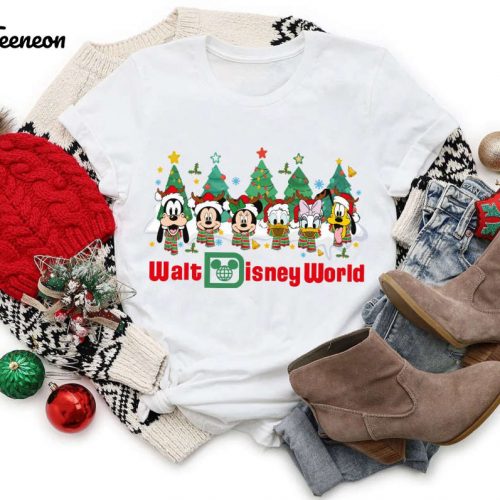 Retro Walt Disney World Christmas tshirt, Mickey and friends Merry Christmas Shirt, Disney Christmas Shirt, Mickey Mouse Xmas Shirt