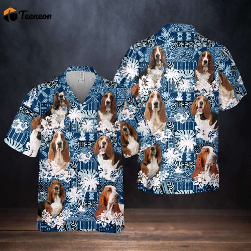 Basset Hound Hawaiian Shirts, Summer Dog Custom Hawaiian Shirt, Hawaiian Shirts for Men/ Women, Aloha Hawaiian Shirt, Basset Hawaiian Tee