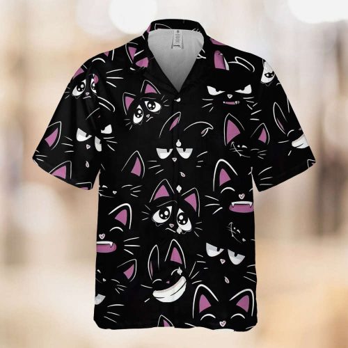 Cat Lovers Hawaiian Shirt, Black Cat Hawaiian Shirt, Cat Hawaiian Shirt, Hawaiian Beach Tee, Summer Aloha 2023, Gifts For Cat Owner