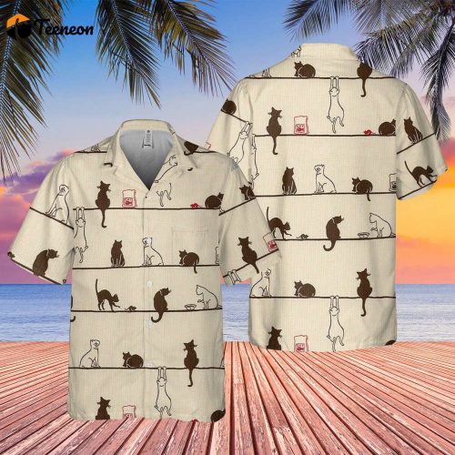 Cat Own Love Hawaiian Shirt, Cat Hawaiian Shirt,Funny Cat Shirt, Cat Lovers Shirt, Cat Button Shirt, Hawaiian Shirt Men, Summer Hawaii Shirt