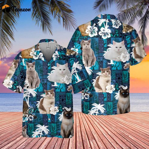 Cat Personalized Hawaii Shirt, Personalized Cat Hawaiian Shirt, Tropical Cat Hawaii Shirt, Custom Your Own Cat, Gift For Cat Lover Summer