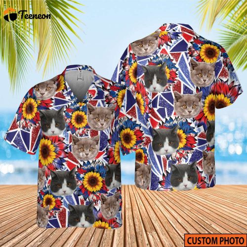 Cat Personalized Hawaiian Shirt, Personalized Cat Hawaiian Shirt, Tropical Cat Hawaii Shirt, Custom Photo Own Cat, Gift For Cat Lover