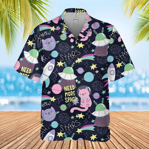 Cat Star Lovers Hawaiian Shirt, Cat Meow Hawaiian Shirt, Cat Hawaiian Shirt, Hawaiian Beach Tee, , Gifts For Cat Owner, Summer Aloha 2023