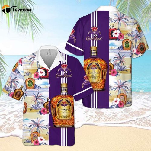 Crown Royal Collection Hibicus Palm Tree Hawaiian Shirt Gift For Men And Women