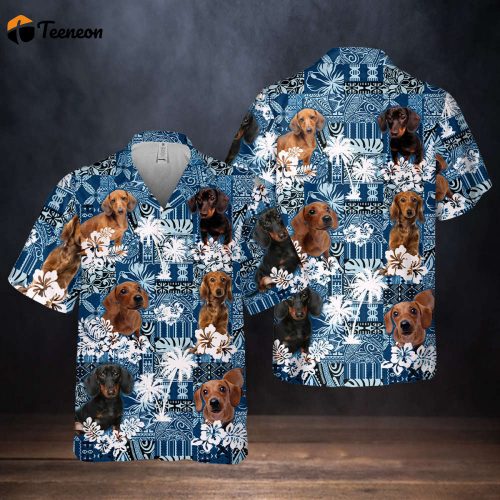 Dachshund Hawaiian Shirts, Summer Dog Custom Hawaiian Shirt, Hawaiian Shirts for Men/ Women, Aloha Hawaiian Shirt, Dachshund Hawaiian Tee