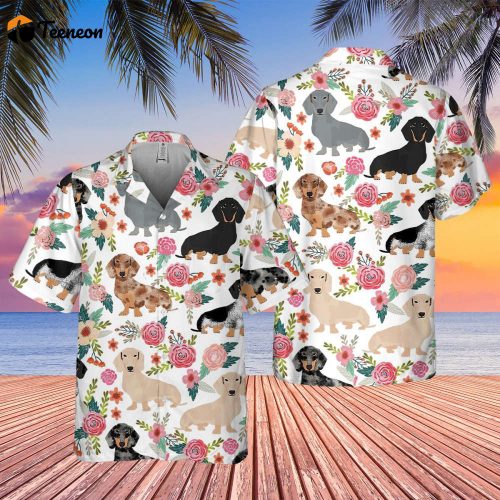 Dachshunds Dog Hawaiian Floral Shirt, Summer Dog Hawaiian Shirt, Dachshund Hawaiian Shirts for Family, Aloha Hawaiian, Dachshund Hawaiian