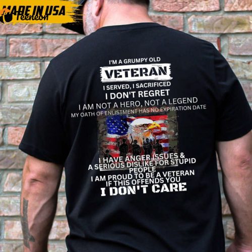 Grumpy Old Veteran T-Shirt, Fathers Day Gift, Military Veteran Shirt, Gift for Him, Hero T-Shirt, Vietnam Veteran Shirt, Veteran T-Shirt