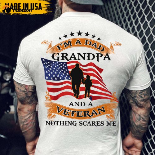 I’m A Dad Grandpa And A US Veteran Shirt, Veteran Dad Shirt, Gift For Grandpa, Father’s Day Gift, Papa Gift Shirt