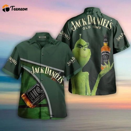 Jack Daniels Old Time Whiskey Grinch Hawaiian Shirt For Men Women