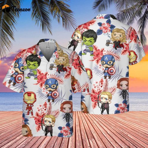 Marvel Avengers Hawaiian Shirt, Captain American 4th of July Shirt, Iron man, Thor Hawaiian Tee, Summer Vacation Aloha Tee, Super Hero Beach