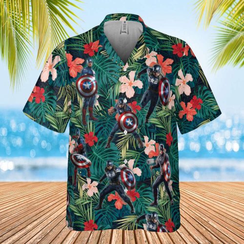 Marvel Captain America Hawaiian Shirt, Marvel Avengers Hawaiian Shirt, Beach Holiday Hawaii Shirt, Summer Vacation Aloha Shirt