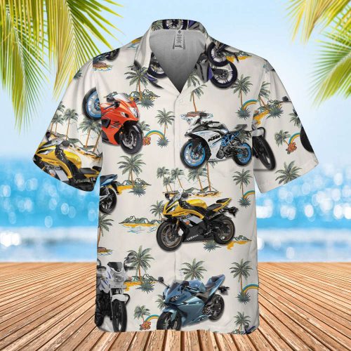 Motobike Hawaiian Shirt, Motocross Lover Hawaii Beach Retro, Soft Hawaii Shirt, Hawaiian Aloha Shirt, Hawaii Shirt for Men and Women