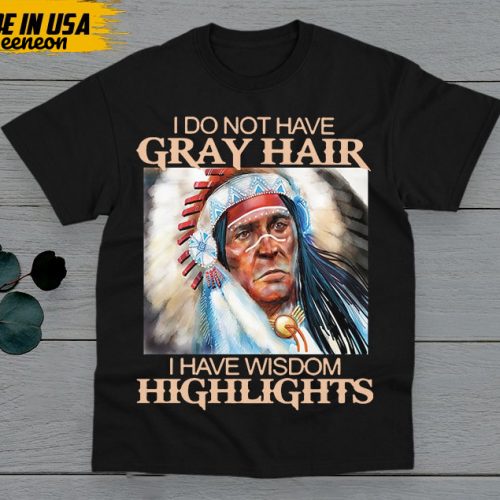 Native American T-Shirt, Native American Gift, Native American Pride Indigenous Shirt, I Do Not Have Gray Hair, I Have Wisdom Highlights